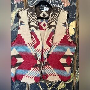 Rhonda Stark VEST Aztec Western Sz 2x Ethnic Western